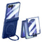 Samsung Galaxy Z Flip8 EIDERWOOD Mobilcover - Indbygget Skærmbeskyttelse & Ståfunktion - Blå