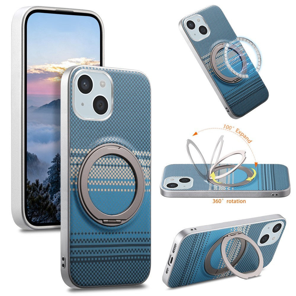 iPhone 14 / 13 EIDEROWOD Hybrid Plast Gradient Bagside Cover - MagSafe Kompatibel - Blå