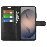 Samsung Galaxy S26 FE EIDERWOOD Kunstlæder Flipcover - Kortholder & Ståfunktion - Sort