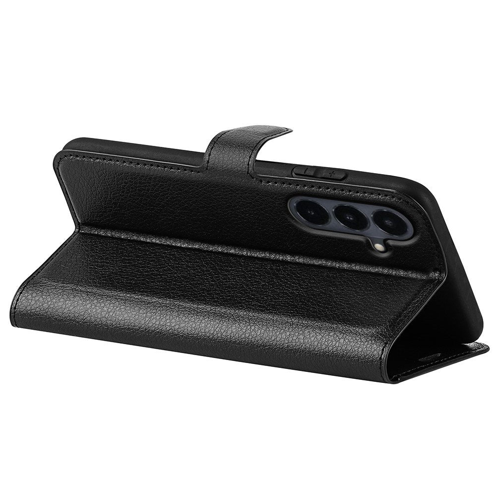 Samsung Galaxy S26 FE EIDERWOOD Kunstlæder Flipcover - Kortholder & Ståfunktion - Sort