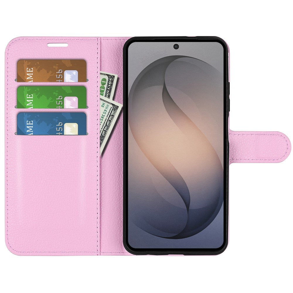 Samsung Galaxy S26 FE EIDERWOOD Kunstlæder Flipcover - Kortholder & Ståfunktion - Lyserød