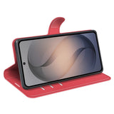 Samsung Galaxy S26 FE EIDERWOOD Kunstlæder Flipcover - Kortholder & Ståfunktion - Rød