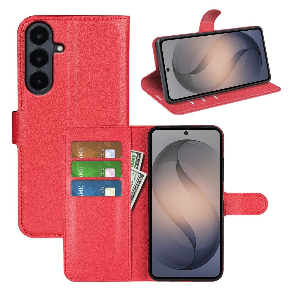 Samsung Galaxy S26 FE EIDERWOOD Kunstlæder Flipcover - Kortholder & Ståfunktion - Rød