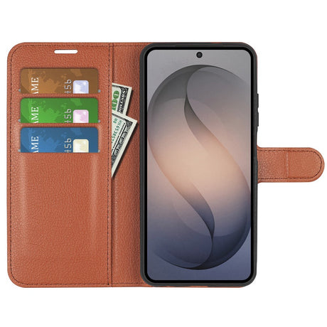 Samsung Galaxy S26 FE EIDERWOOD Kunstlæder Flipcover - Kortholder & Ståfunktion - Brun