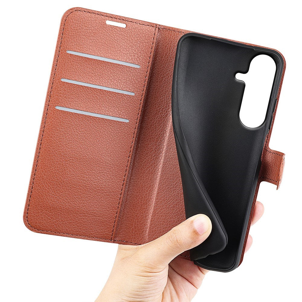 Samsung Galaxy S26 FE EIDERWOOD Kunstlæder Flipcover - Kortholder & Ståfunktion - Brun