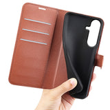 Samsung Galaxy S26 FE EIDERWOOD Kunstlæder Flipcover - Kortholder & Ståfunktion - Brun