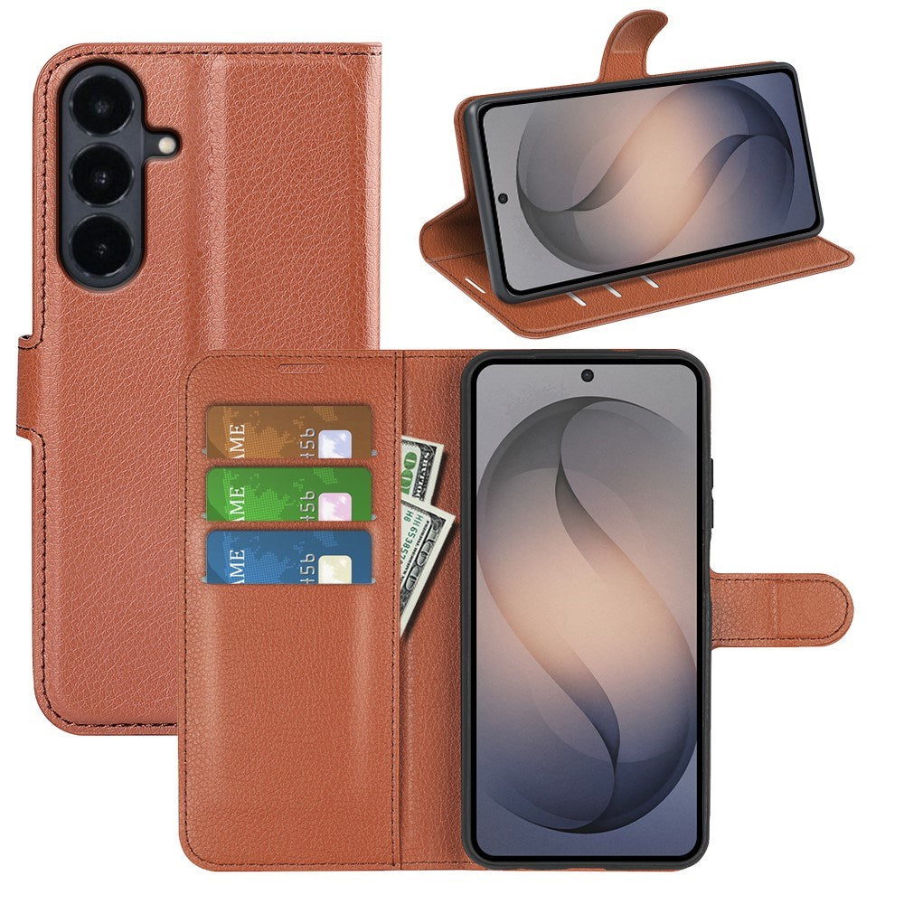 Samsung Galaxy S26 FE EIDERWOOD Kunstlæder Flipcover - Kortholder & Ståfunktion - Brun