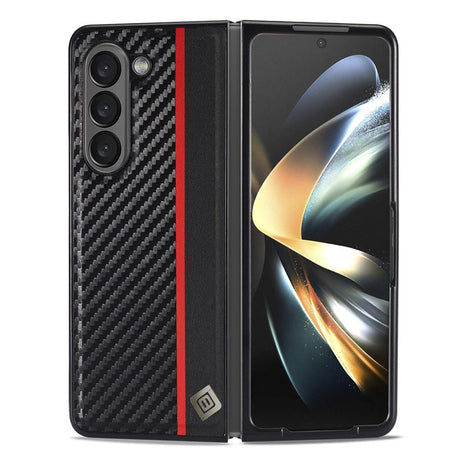 Samsung Galaxy Z Fold8 Ultra LC.IMEEKE Kunstlæder Mobilcover m. Carbon Fiber - Sort