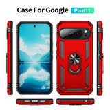 Google Pixel 11 / 11 Pro EIDERWOOD Håndværker Mobil Cover m. 360 Roterbar Kickstand - Rød
