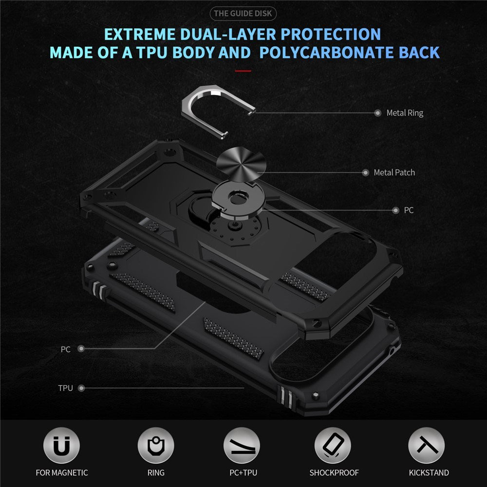 Google Pixel 11 Pro XL EIDERWOOD Håndværker Mobil Cover m. 360 Roterbar Kickstand - Sort