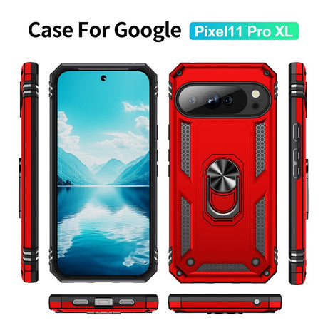 Google Pixel 11 Pro XL EIDERWOOD Håndværker Mobil Cover m. 360 Roterbar Kickstand - Red