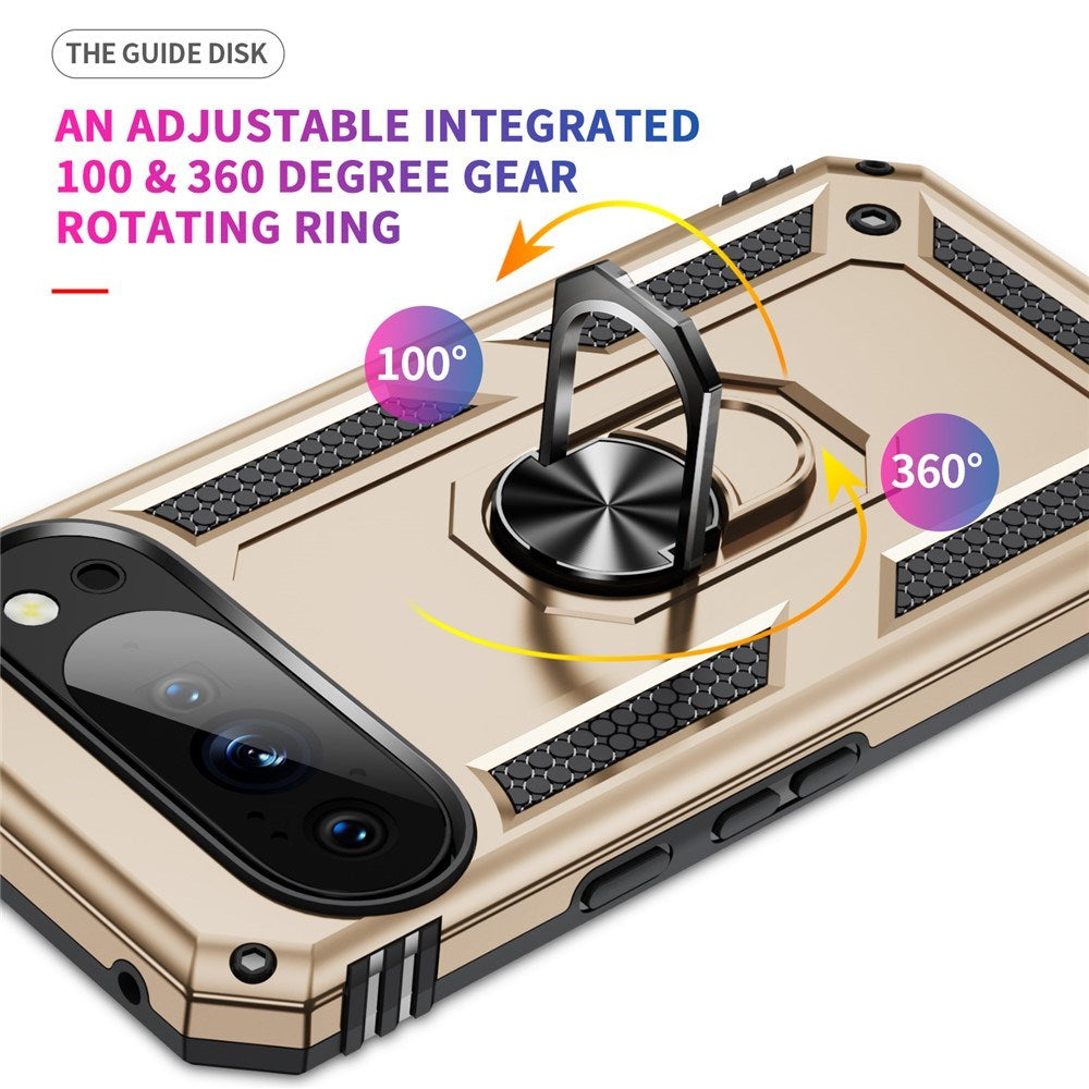 Google Pixel 11 Pro XL EIDERWOOD Håndværker Mobil Cover m. 360 Roterbar Kickstand - Guld