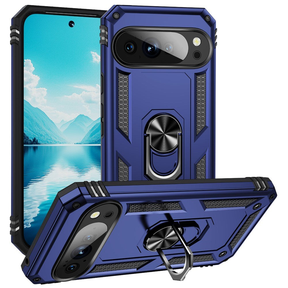 Google Pixel 11 Pro XL EIDERWOOD Håndværker Mobil Cover m. 360 Roterbar Kickstand - Blå
