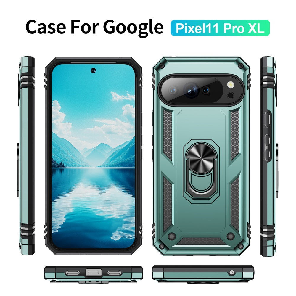 Google Pixel 11 Pro XL EIDERWOOD Håndværker Mobil Cover m. 360 Roterbar Kickstand - Turkis