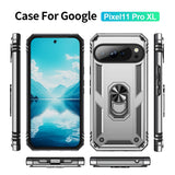Google Pixel 11 Pro XL EIDERWOOD Håndværker Mobil Cover m. 360 Roterbar Kickstand - Sølv