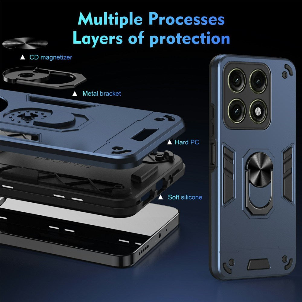 Motorola Edge 70 Pro EIDERWOOD Hybrid Håndværker Bagside Cover m. Kickstand - Blå
