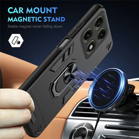 Motorola Edge 70 Pro EIDERWOOD Hybrid Håndværker Bagside Cover m. Kickstand - Sort