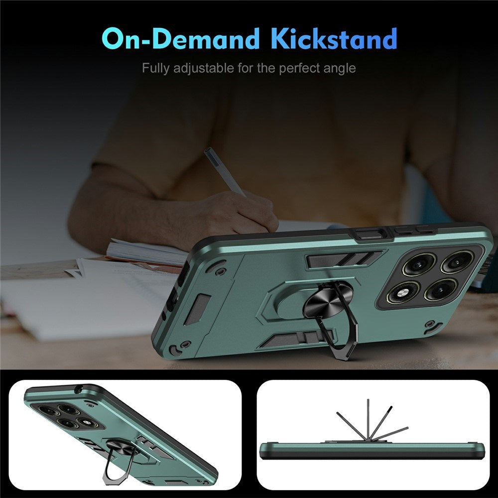 Motorola Edge 70 Pro EIDERWOOD Hybrid Håndværker Bagside Cover m. Kickstand - Grøn