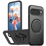 Google Pixel 11 / 11 Pro EIDERWOOD Hybrid Plast Bagside Cover m. Roterende Kickstand - MagSafe Kompatibel - Sort