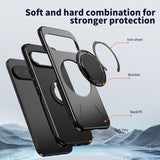 Google Pixel 11 / 11 Pro EIDERWOOD Hybrid Plast Bagside Cover m. Roterende Kickstand - MagSafe Kompatibel - Sort