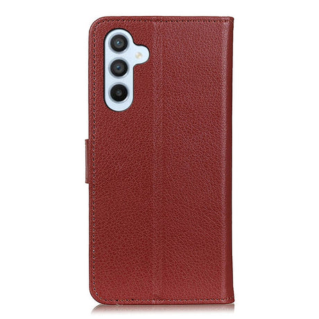 Samsung Galaxy A34 (5G) PU Litchi Leather Flip Cover m. Lommebok - Brun