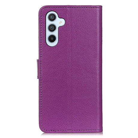 Samsung Galaxy A34 (5G) PU Litchi Leather Flip Cover m. Lommebok - Lilla