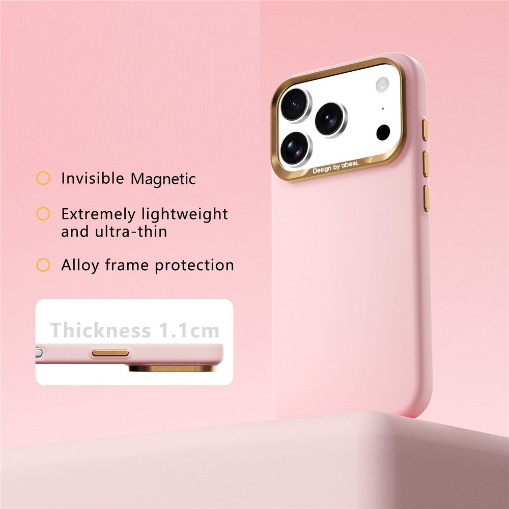 ABEEL iPhone 18 Pro / 17 Pro Hårdt Soft-Touch Plast Bagside Cover - MagSafe Kompatibel - Lyserød