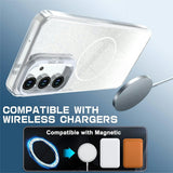 Samsung Galaxy S26 FE EIDERWOOD Hybrid Mobilcover m. Glitter & Kamera-Kickstand - Gennemsigtig / Hvid