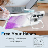 Samsung Galaxy S26 FE EIDERWOOD Hybrid Mobilcover m. Glitter & Kamera-Kickstand - Gennemsigtig / Lilla