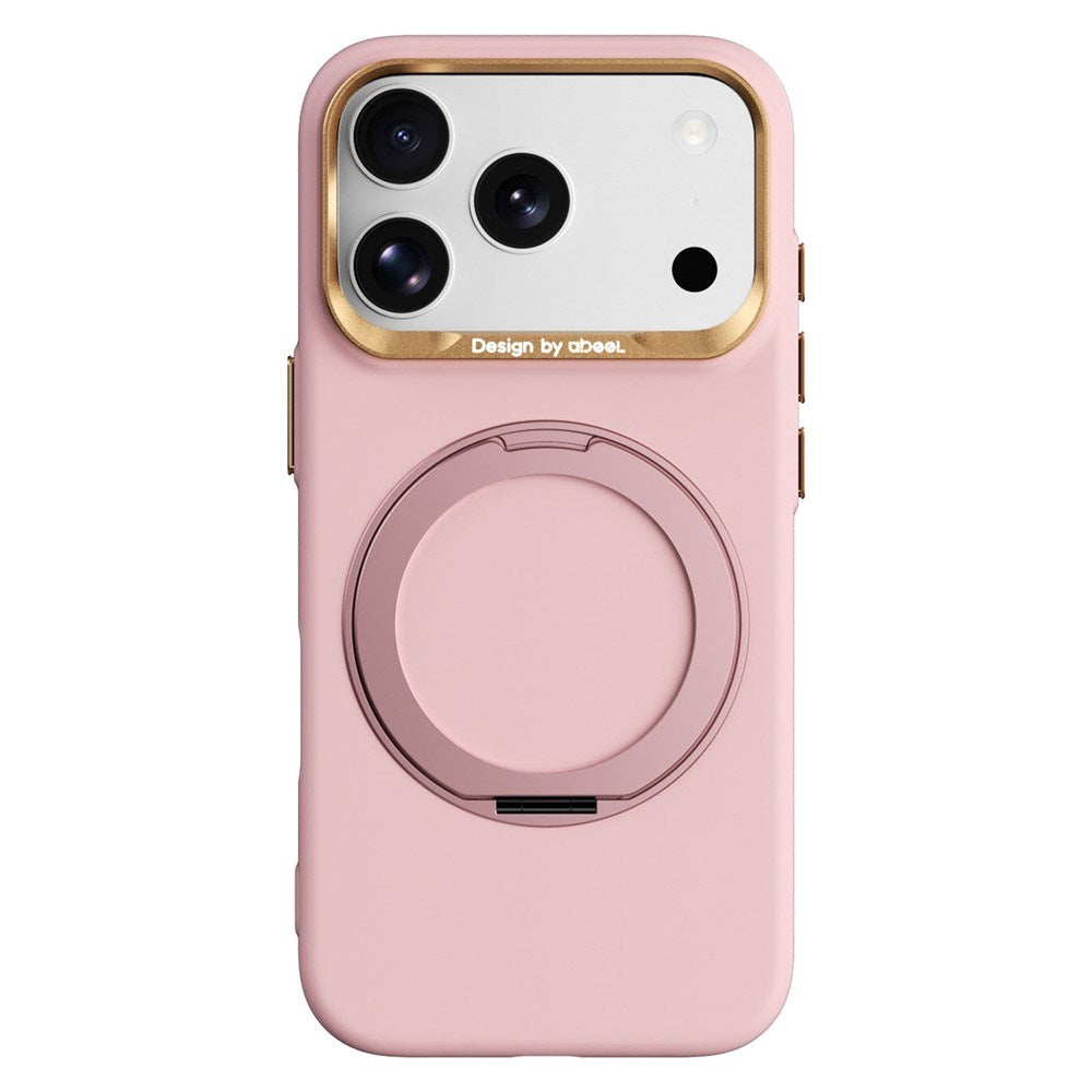 ABEEL iPhone 17 Pro / 18 Pro Hårdt Soft-Touch Plast Bagside Cover m. Kickstand - MagSafe Kompatibel - Lyserød