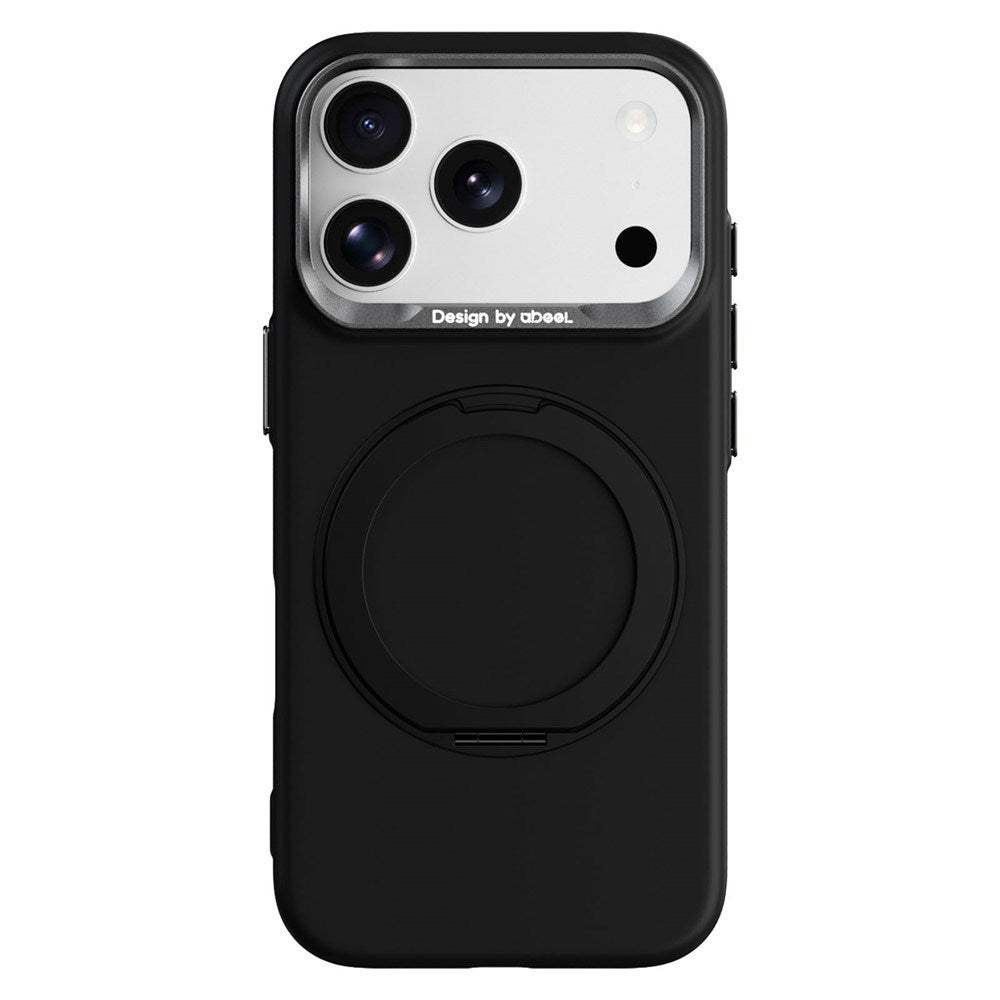 ABEEL iPhone 17 Pro / 18 Pro Hårdt Soft-Touch Plast Bagside Cover m. Kickstand - MagSafe Kompatibel - Sort