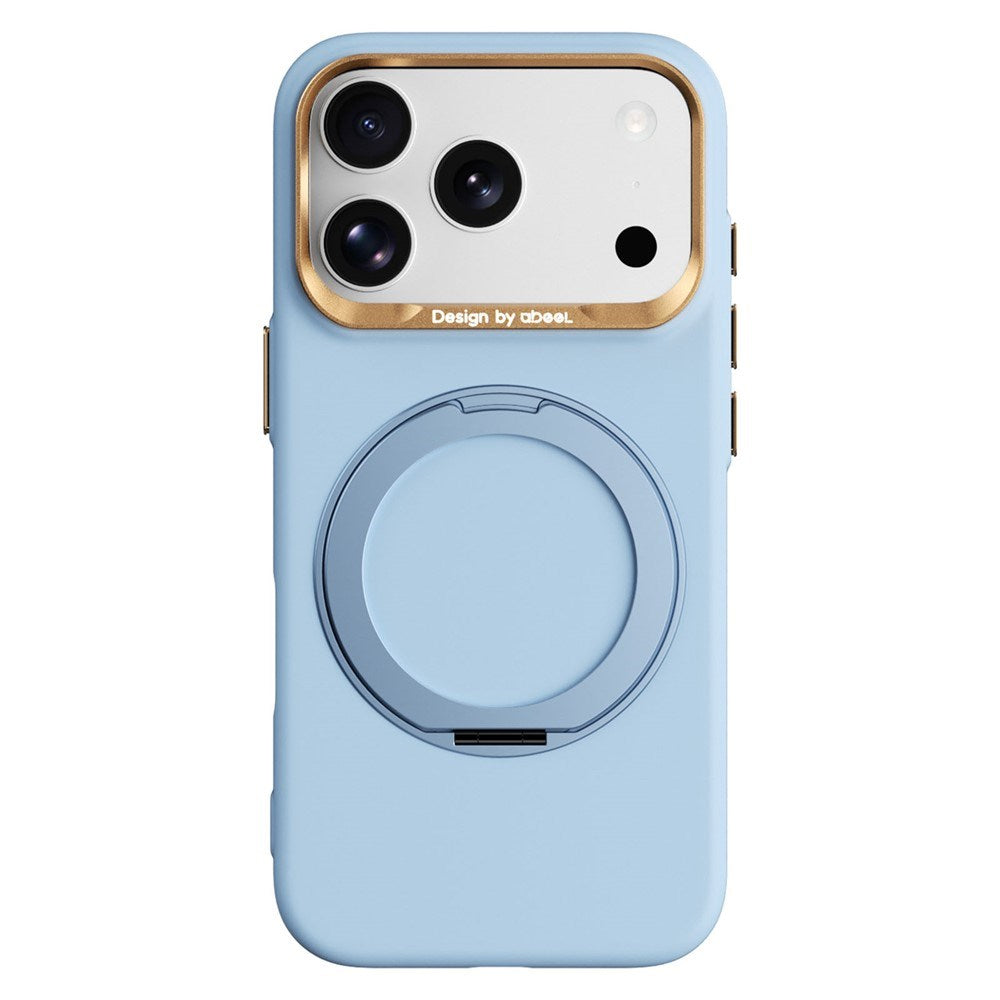 ABEEL iPhone 17 Pro Max / 18 Pro Max Hårdt Soft-Touch Plast Bagside Cover m. Kickstand - MagSafe Kompatibel - Lyseblå