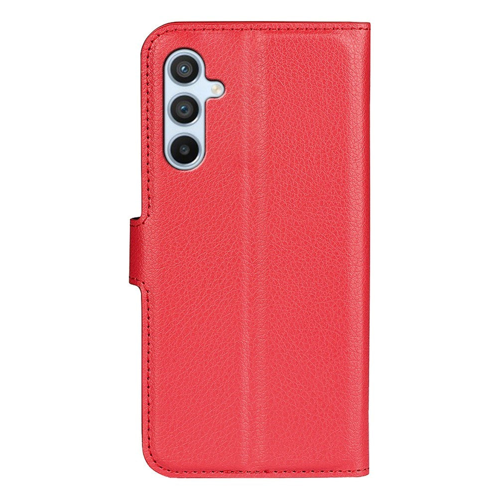 Samsung Galaxy A54 (5G) PU Litchi Leather Flip Cover m. Lommebok - Rød