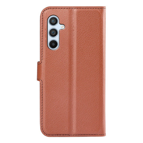 Samsung Galaxy A54 (5G) PU Litchi Leather Flip Cover m. Lommebok - Brun