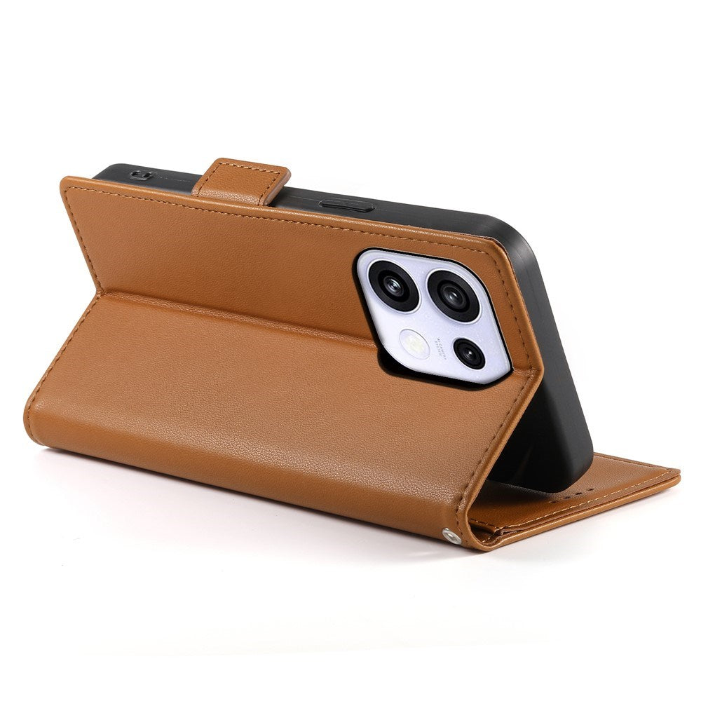 OPPO Reno16 F (5G) EIDERWOOD Kunstlæder Flipcover m. Indbygget Kortholder - Brun