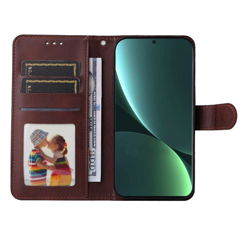 Xiaomi 13 Læder Flip Cover m. Pung - Brun