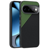 Google Pixel 11 Pro ABEEL Hybrid Mobilcover m. Karbonfibretekstur - Sort / Grøn