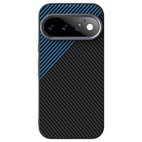 Google Pixel 11 Pro ABEEL Hybrid Mobilcover m. Karbonfibretekstur - Sort / Blå