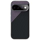 Google Pixel 11 Pro ABEEL Hybrid Mobilcover m. Karbonfibretekstur - Sort / Lilla