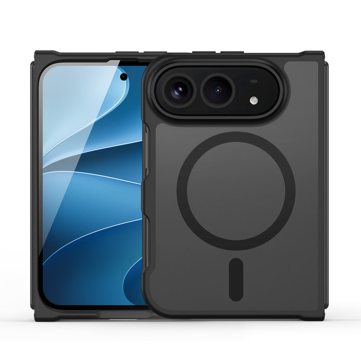 DUX DUCIS Yind Series iPhone Fold Hybrid Bagside Cover - MagSafe Kompatibel - Mat Sort