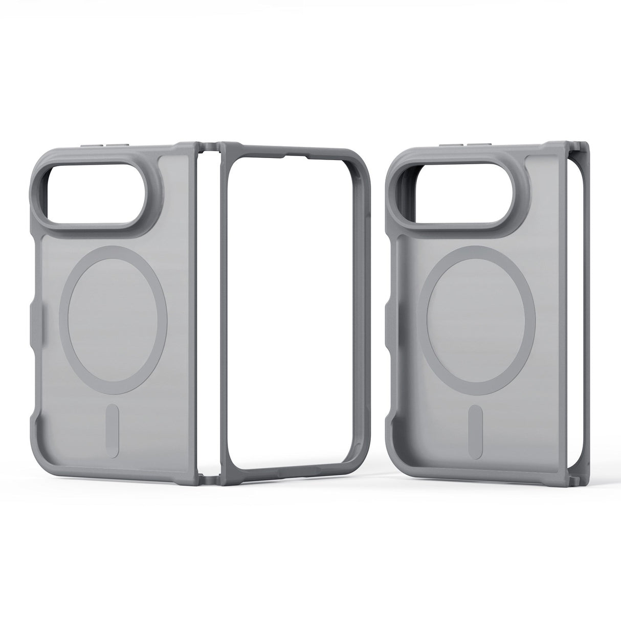 DUX DUCIS Yind Series iPhone Fold Hybrid Bagside Cover - MagSafe Kompatibel - Mat Grå