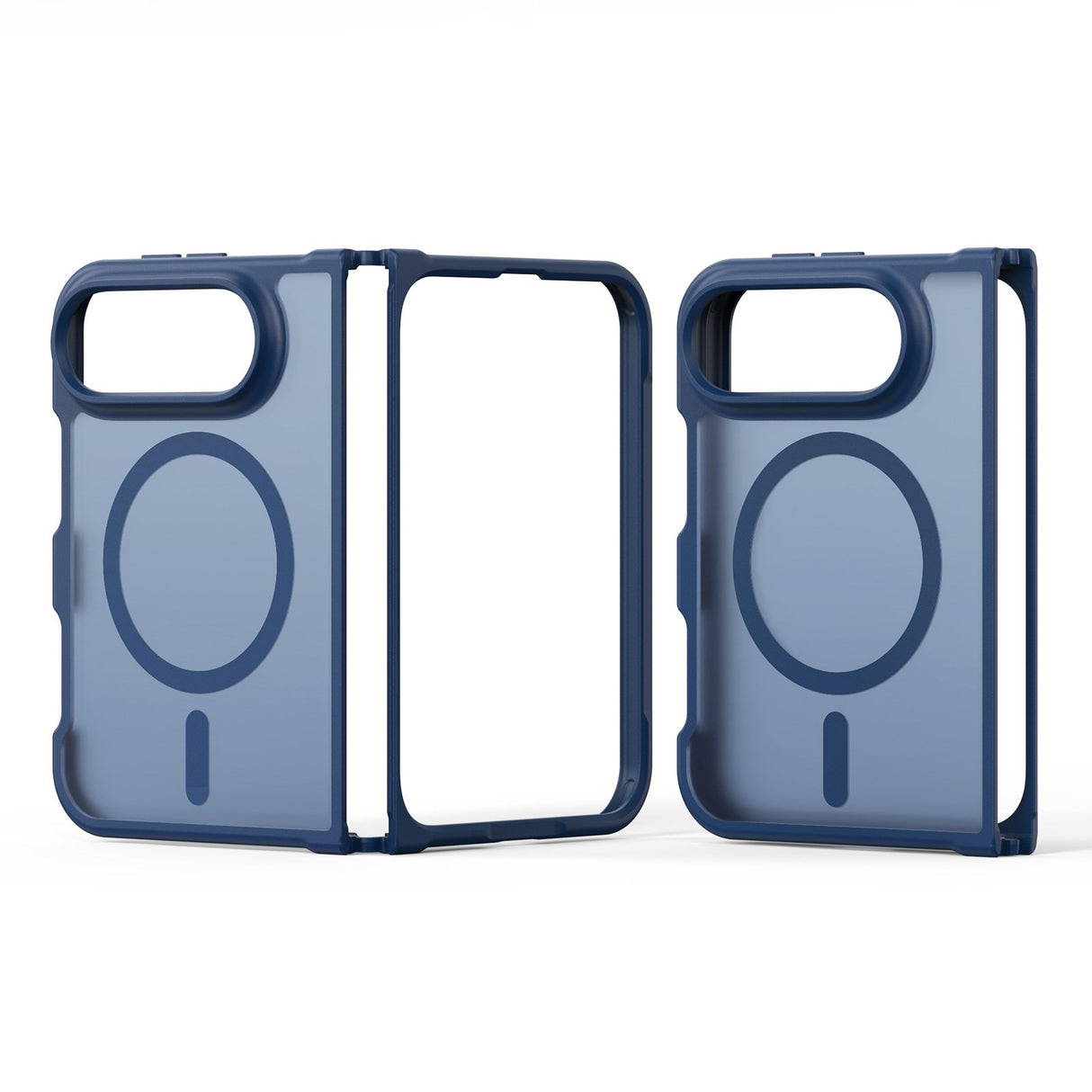 DUX DUCIS Yind Series iPhone Fold Hybrid Bagside Cover - MagSafe Kompatibel - Mat Blå