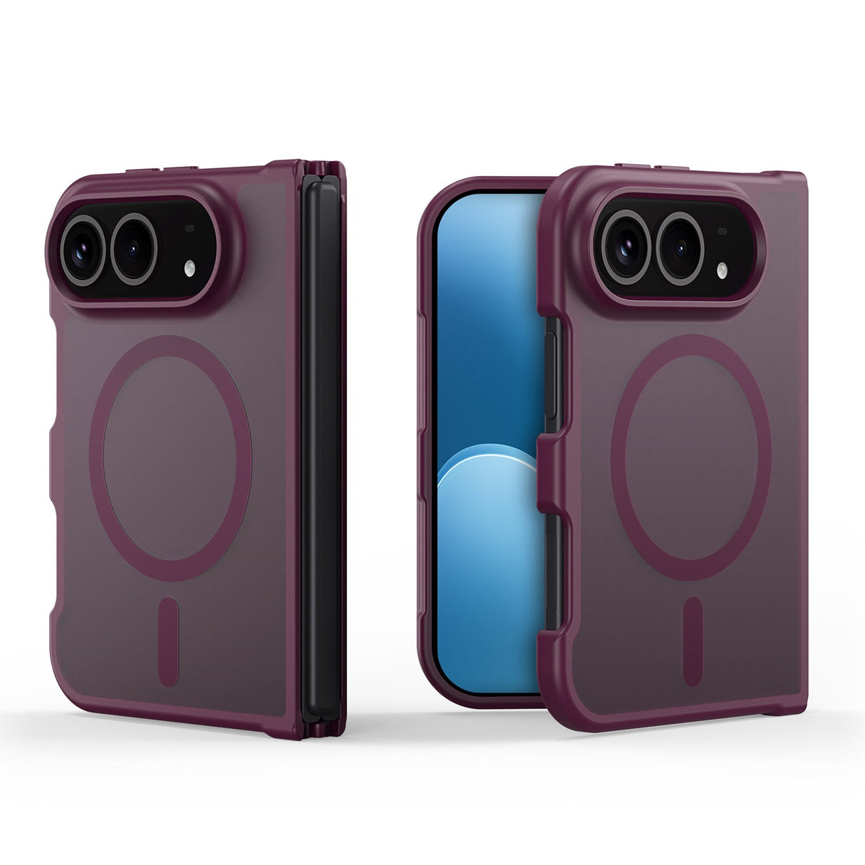 DUX DUCIS Yind Series iPhone Fold Hybrid Bagside Cover - MagSafe Kompatibel - Mat Rød