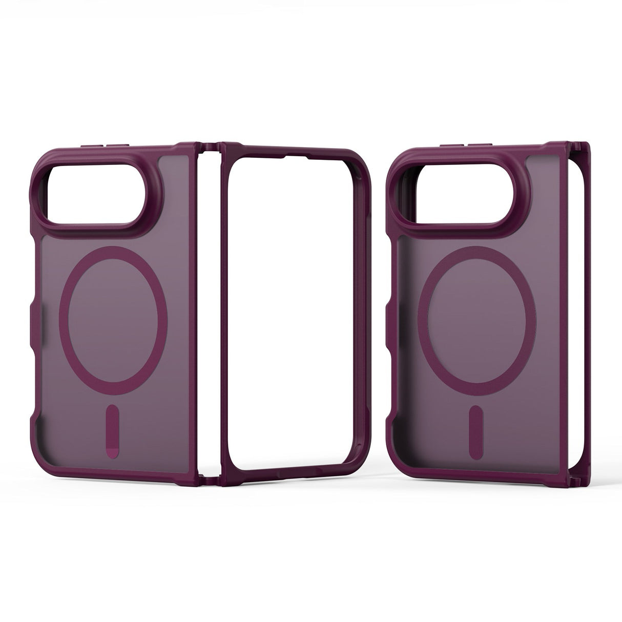DUX DUCIS Yind Series iPhone Fold Hybrid Bagside Cover - MagSafe Kompatibel - Mat Rød