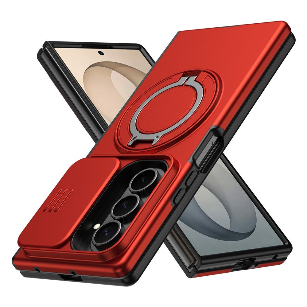 Samsung Galaxy Z Fold8 Ultra / Fold7 EIDERWOOD Hybrid Cover - 360° Roterbar Kickstand - Kameraslider - MagSafe Kompatibel - Rød