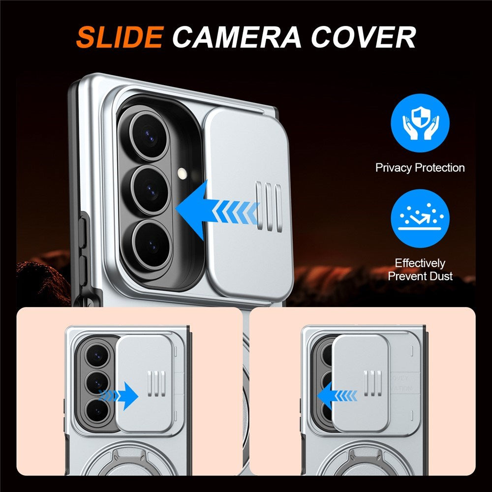 Samsung Galaxy Z Fold8 Ultra / Fold7 EIDERWOOD Hybrid Cover - 360° Roterbar Kickstand - Kameraslider - MagSafe Kompatibel - Grå