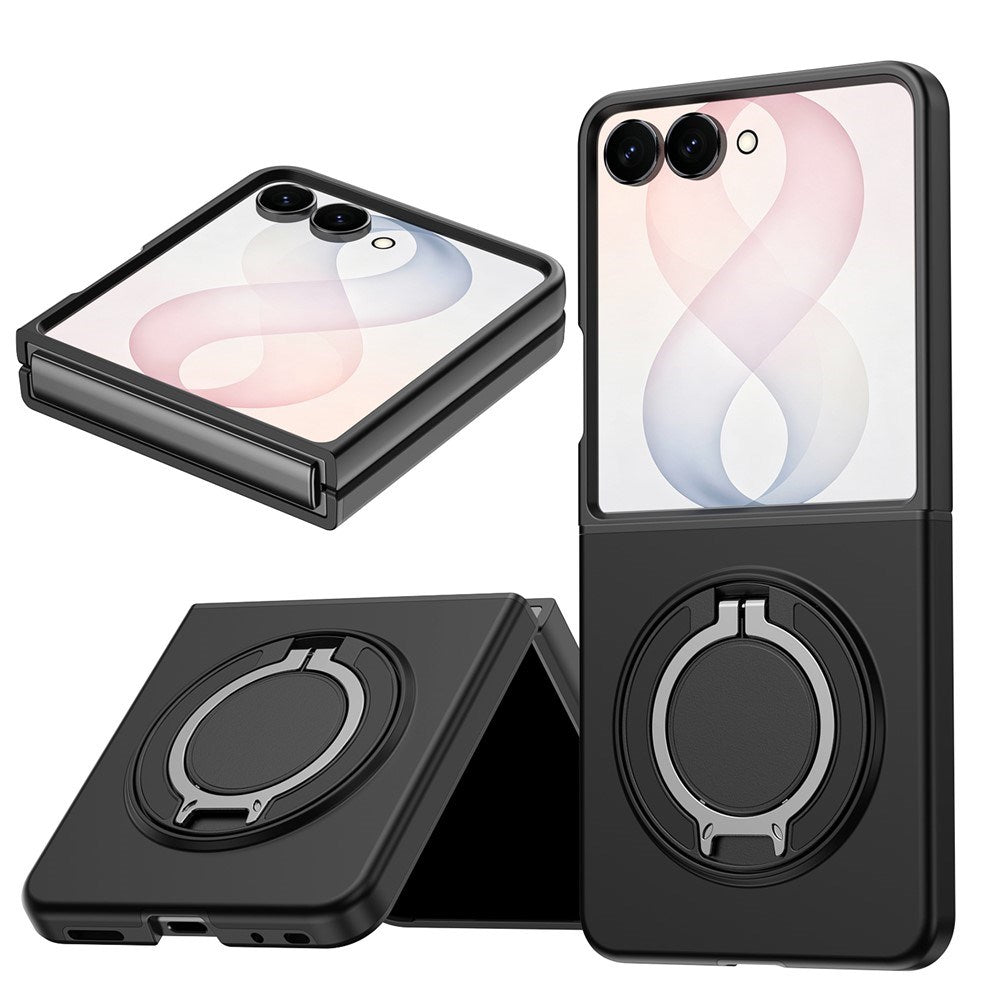 Samsung Galaxy Z Flip8 EIDERWOOD Hybrid Mobilcover - 360° Roterbar Kickstand - Sort