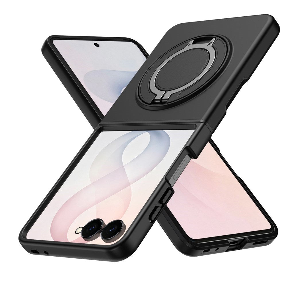 Samsung Galaxy Z Flip8 EIDERWOOD Hybrid Mobilcover - 360° Roterbar Kickstand - Sort