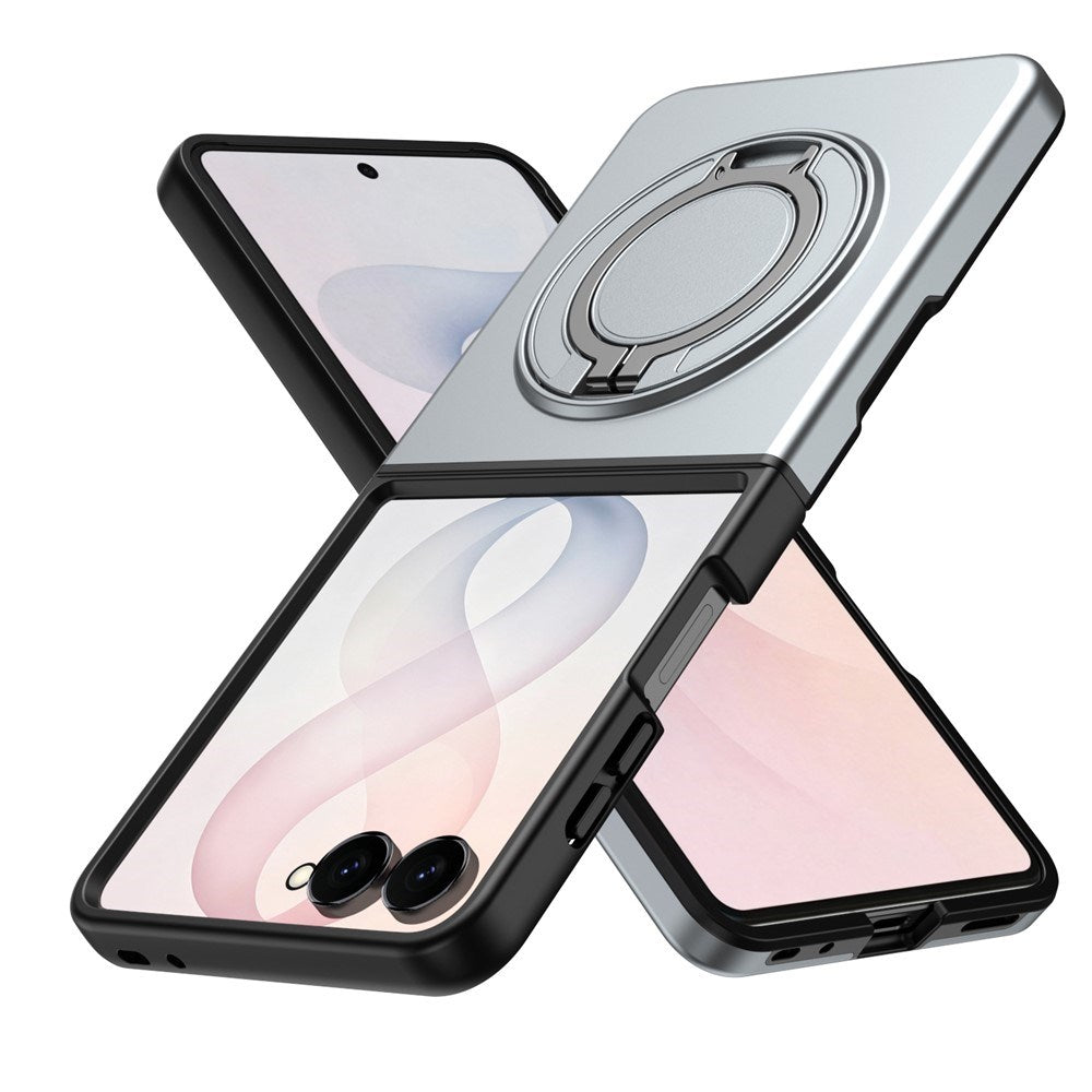Samsung Galaxy Z Flip8 EIDERWOOD Hybrid Mobilcover - 360° Roterbar Kickstand - Grå