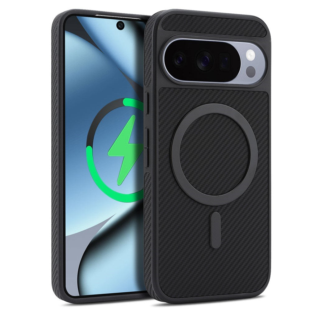 Google Pixel 11 / 11 Pro EIDERWOOD Bagsidecover m. Karbonstruktur - MagSafe Kompatibel - Sort